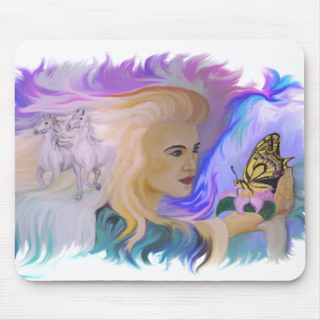 Tapis De Souris Femme avec cheval (Devant)