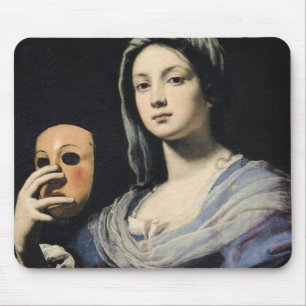 Tapis De Souris Femme avec un masque 2