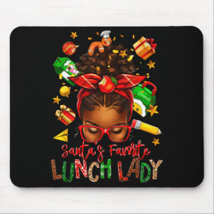 Tapis De Souris Femme C à chignon afro désordonné, dame déjeuner p
