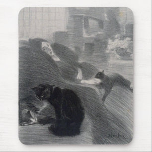 Tapis De Souris Femme & Chats, Alexandre Steinlen