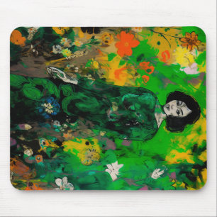 Tapis De Souris femme dans le champ coloré