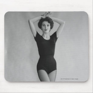 Tapis De Souris Femme dans un portrait de collant de danseur de