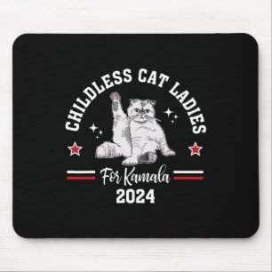 Tapis De Souris Femme De Chat Sans Enfant Pour Kamala Harris 2024