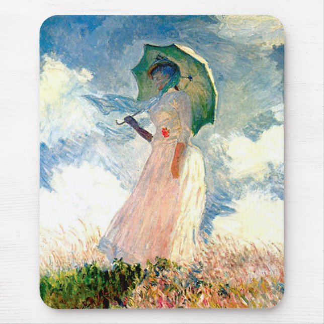 Tapis De Souris Femme de Claude Monet avec le parasol (Devant)