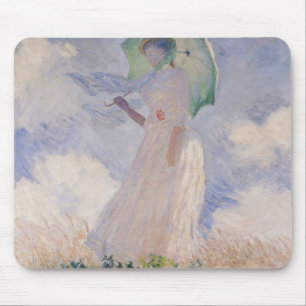 Tapis De Souris Femme de Claude Monet avec le parasol tourné