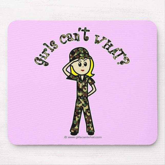 Tapis De Souris Femme de l'armée blonde (Devant)