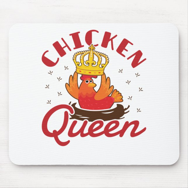 Tapis De Souris Femme de poule Queen Dames Fermière de poule (Devant)