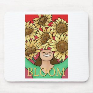 Tapis De Souris Femme de tournesol — Fleur !
