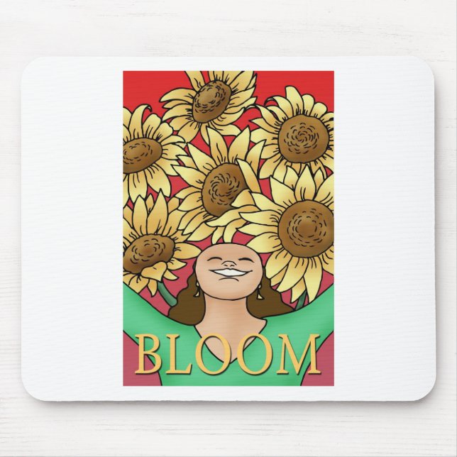 Tapis De Souris Femme de tournesol — Fleur ! (Devant)