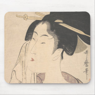 Tapis De Souris Femme détendant après son Bath