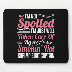 Tapis De Souris Femme D'Un Capitaine De Bateau À Crevettes - Prise