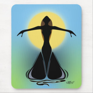 Tapis De Souris Femme en fleurs