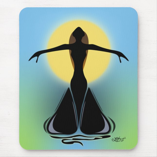 Tapis De Souris Femme en fleurs (Devant)