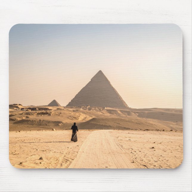 Tapis De Souris Femme en hijab aux pyramides (Devant)