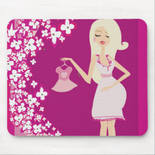 Tapis De Souris femme enceinte blonde