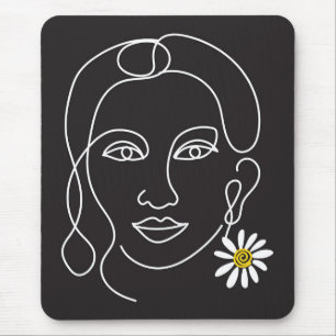 Tapis De Souris Femme énigmatique - Art de ligne Design