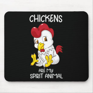 Tapis De Souris Femme esprit animal Poulet Éleveuse de poulets Coo
