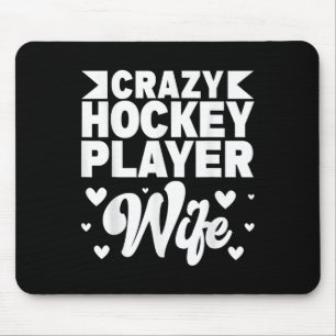Tapis De Souris Femme folle de joueur de hockey Champ de hockey su