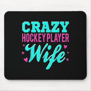 Tapis De Souris Femme folle de joueur de hockey Champ de hockey su