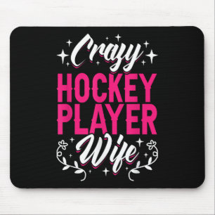 Tapis De Souris Femme folle de joueur de hockey Champ de hockey su