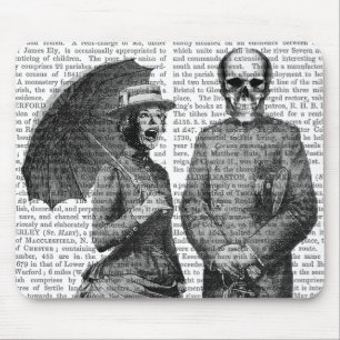 Tapis De Souris Femme hurlante et crâne