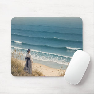 Tapis De Souris Femme japonaise sur la plage