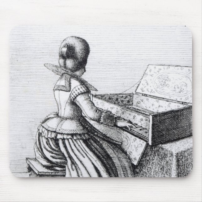 Tapis De Souris Femme jouant à un clavier, 1635 (Devant)