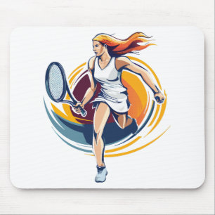 Tapis De Souris femme jouant au tennis