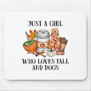 Tapis De Souris Femme Juste Une Fille Qui Aime Tomber Et Chiens Cu
