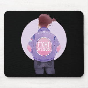 Tapis De Souris Femme Lutter contre l'overdose violette surdose de