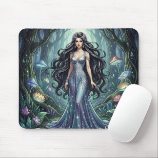 Tapis De Souris Femme majestueuse avec une robe argentée