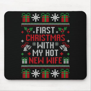 Tapis De Souris Femme mari premier Noël juste marié Noël
