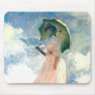 Tapis De Souris Femme Monet avec un parasol face à gauche