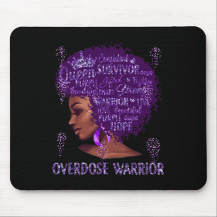 Tapis De Souris Femme noire Africaine Overdose Warrior Ribbon P