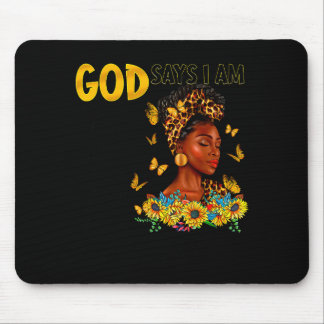 Tapis De Souris Femme Noire Dieu Dit Que Je Suis Verset Biblique T