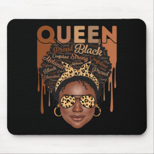 Tapis De Souris Femme noire éduquée Melanin forte Reine africaine