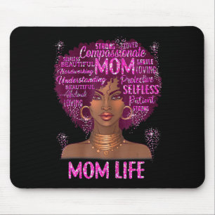 Tapis De Souris femme noire maman vie maman afro-américaine heureu