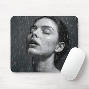 Tapis De Souris Femme profitant du jet d'eau de la douche