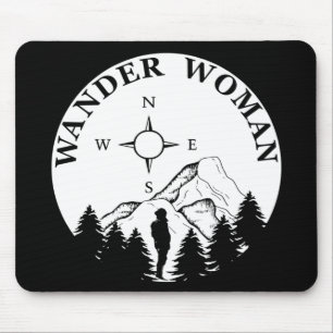 Tapis De Souris Femme randonneuse en vadrouille