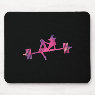 Tapis De Souris Femme Sorcière haltère Halloween Salle de gym O