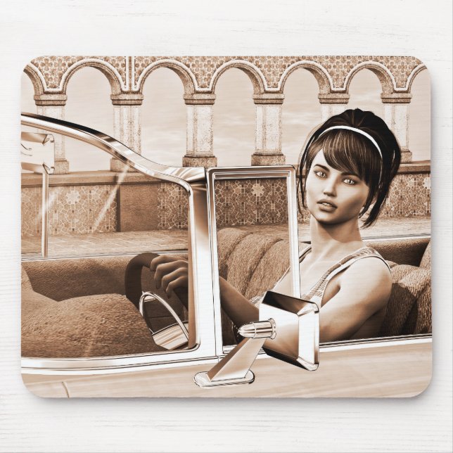 Tapis De Souris Femme Vintage (Devant)