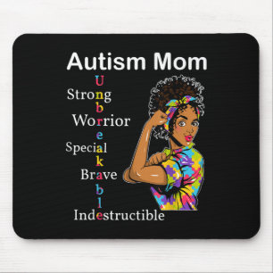 Tapis De Souris Femmes Autisme Maman Africaine Autisme Indestructi