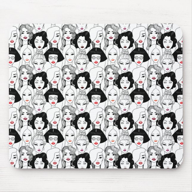 Tapis De Souris Femmes avec le motif de rouge à lèvres (Devant)
