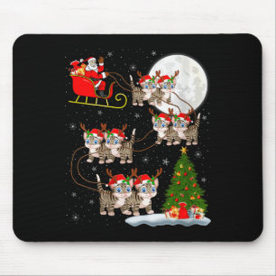 Tapis De Souris Femmes Chats Père Noël Traîneau Volant Drôle Magiq