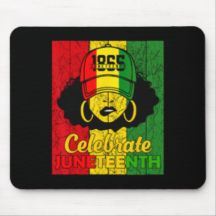 Tapis De Souris Femmes Chignon Désordonné Juneteenth Célébrer l'In