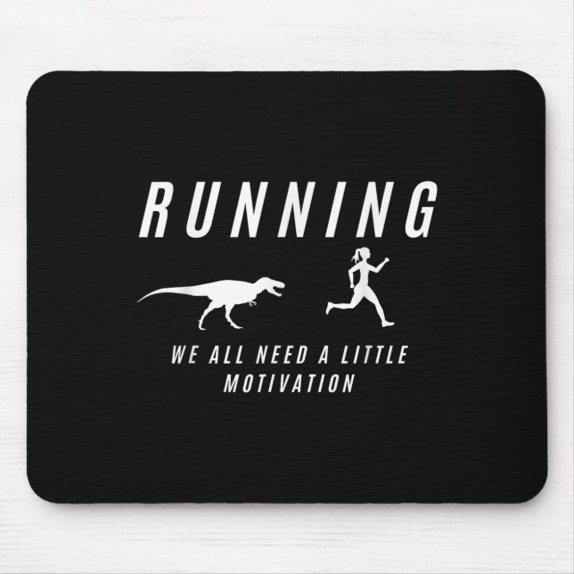 Tapis De Souris Femmes Courir Avec Motivation Raptor Funny Runner (Devant)