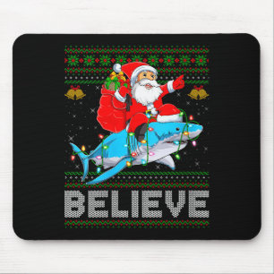 Tapis De Souris Femmes croient Xmas drôle de Père Noël chevauchant