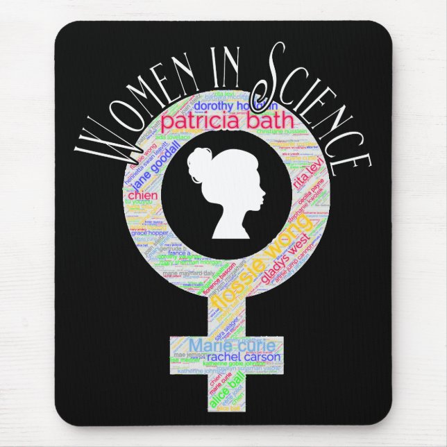 Tapis De Souris Femmes En Science Femme Genre Mot Conception (Devant)