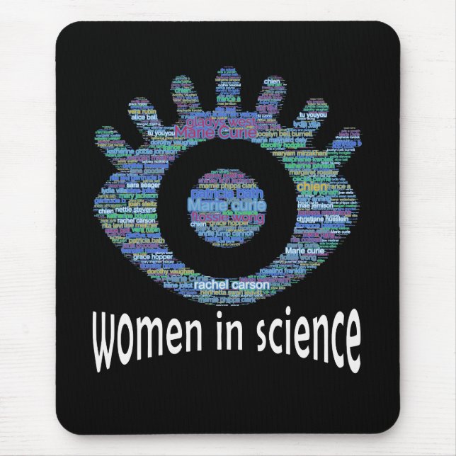Tapis De Souris Femmes En Science Filles Oeil Mot Conception (Devant)