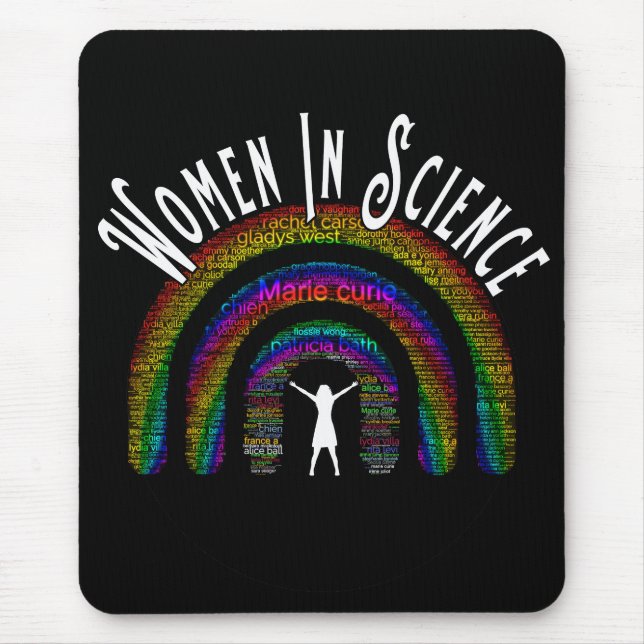 Tapis De Souris Femmes En Science Rainbow Word Conception de rempl (Devant)